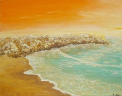 peinture à l’acrylique et sable - La jetée